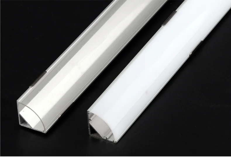 2-30pcs/lot 0.5m/pcs 45 degree angle aluminum profile for 5050 3528 5630 LED strips Milky white/transparent cover strip channel