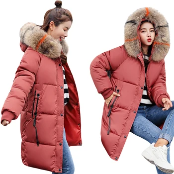 

High Quality Oversize Warm Jackets 2018 Women Winter Hooded Big Fur Collar Jacket Female Plus Size Coat Long Warm Thicken Parkas