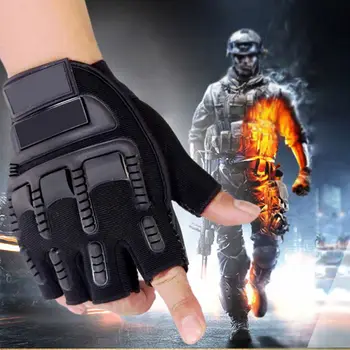

1 Pair Men Biking Combat Half Finger Anti-slip Outdoor Sport Gloves Military Tactical Gloves