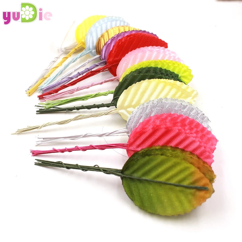 

200pcs 5cm Silk Leaf-Shaped Green Leaves Artificial Flower For Wedding Decoration DIY Wreath Gift Scrapbooking Craft Fake Flower
