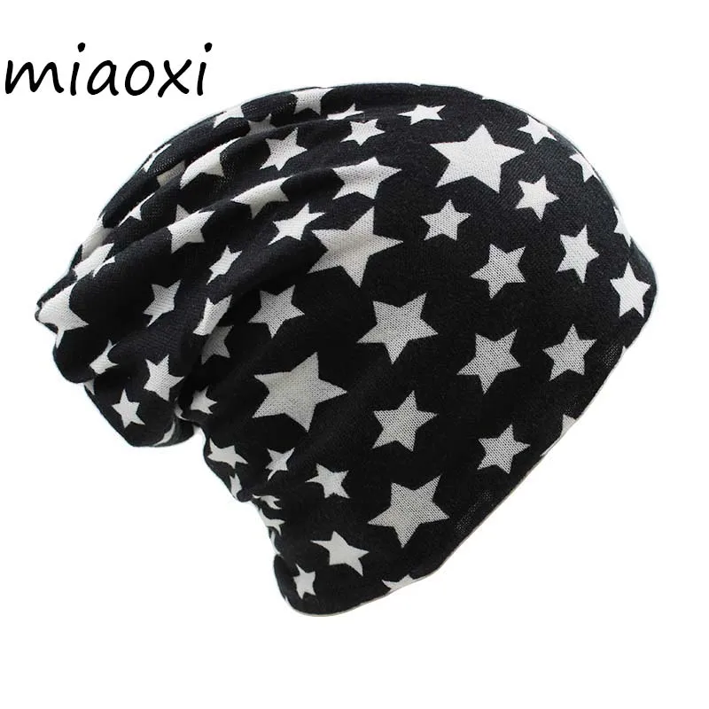 

miaoxi Knit Women Star Hat Scarf Winter Warm Fashion Caps For Girl Beanie Skullies Hip Hop Floral Female Bonnet Sale