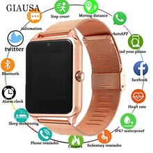 Умные часы GT08 Plus, металлические часы со слотом для sim-карты, с поддержкой Bluetooth, для подключения телефона Android IOS, умные часы PK S8
