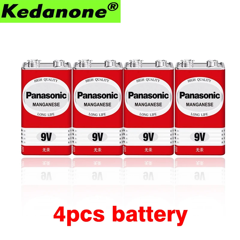 

4Pcs//Lot 100% Original P anasonic Greencell PP3 6F22 6LR61 MN1604 9V Block Heavy Duty Cell Battery