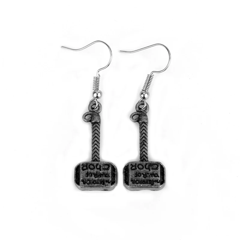 

Avengers Alliance Thor Hammer Earrings The Dark World Key Finder Bags Ear Pendant Hammer thor Jewelry Accessories for women