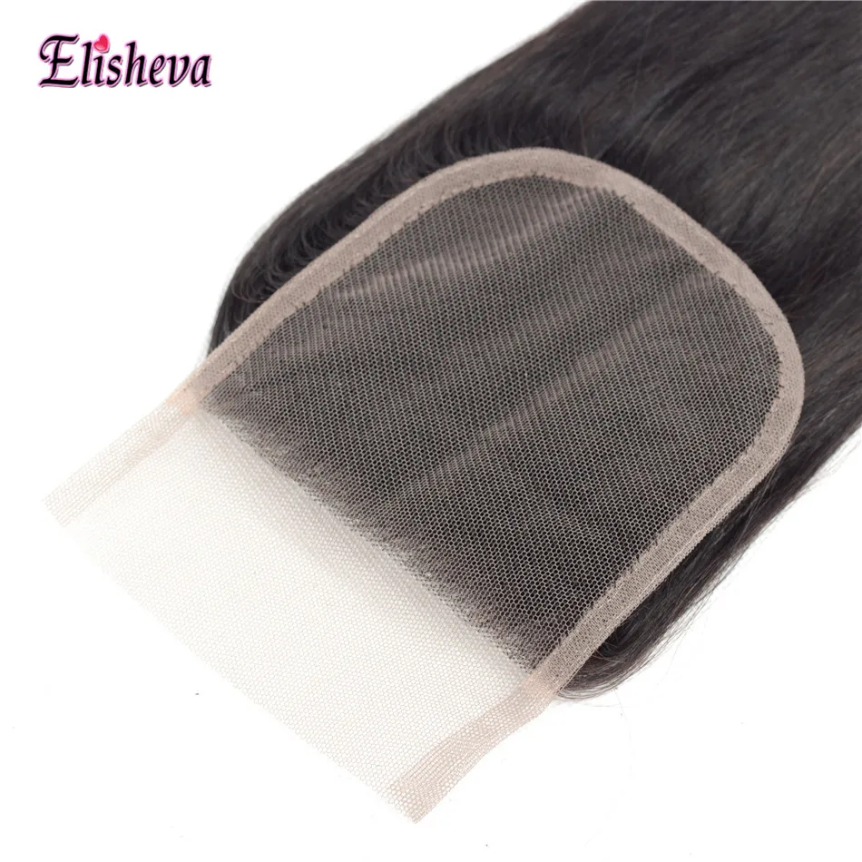 Elisheva 4 Bundles With Closure Brazillian Human Hair Straight Hair Closure With Bundles Nonremy Hair Extensions 5PCS/Lot