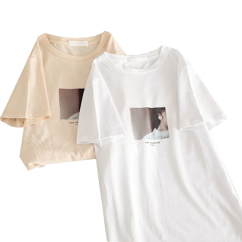 

Women T Shirt 2019 Basic Tshirt Casual O-Neck White T Shirt Short Sleeve Woman Tshirt Top New Tee Shirts Femme T-shirts Clothing