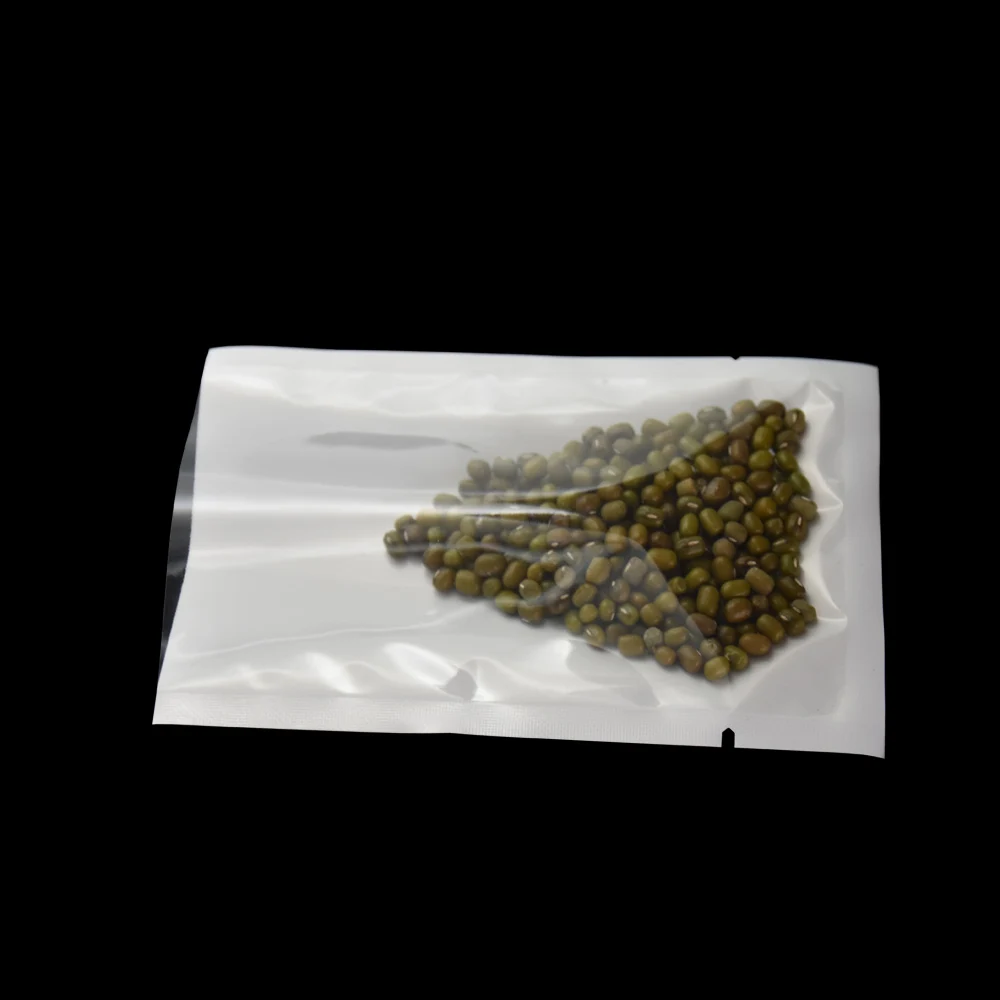 300pcs/lot 6*9cm Small Front Clear / White Plastic Open Top Bag Heat Sealable Translucent Food Grade Plastic Vacuum Poly Bags 2