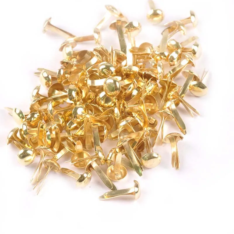 Metal Brads 100Pcs Mix Round Brads Silver/golden Embellishments For Scrapbooking Metal Crafts Fastener Brad For Diy Decorations c2252