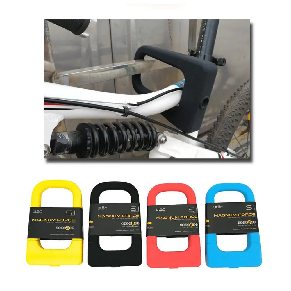 

Universal Bicycle Anti Theft Silicone U-Lock Mountain Bike Lock Aluminum Waterproof Anti-Collision Portable Car Lock Accessories