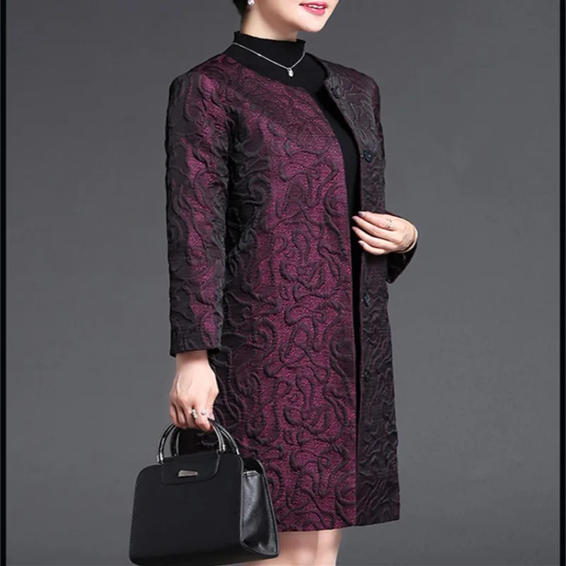 Arrivent Vêtements Nouveau De Solide Pour Vert pourpre Et Automne Style Mi Bouton Femmes Long Trench Printemps D'âge Tranchée Géométrique Couvert b67IfgmYyv