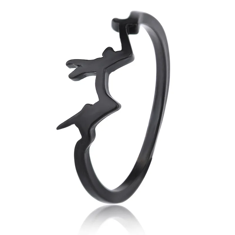 Mountain Figure 5 Kinds Sizes Silver Plated Black Metallic Rings for Women | Украшения и аксессуары