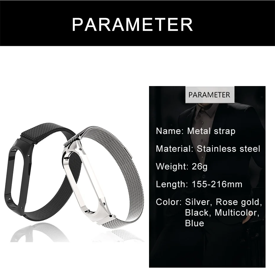 For Xiaomi Mi Band 3 Strap Smart Bracelet Metal Magnetic Strap Mi Band 3 Stainless Steel Replace Wrist Strap MiBand 3 Accessory  (2)