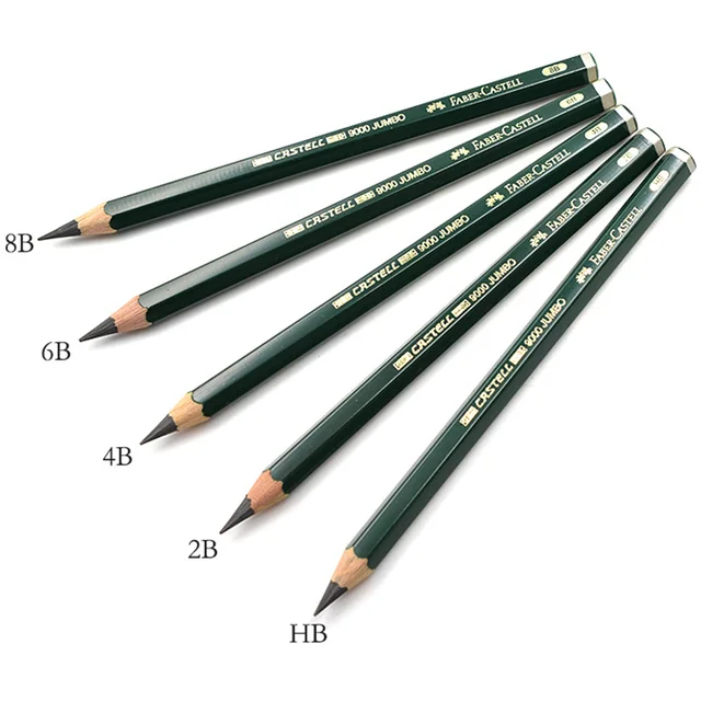 Faber Castell 9000 Jumbo Graphite Pencils Pack Of 5pcs 6pcs Hb 2b 4b 6b 8b 0 53mm Lead Art Sketch Pencil Standard Pencils Aliexpress
