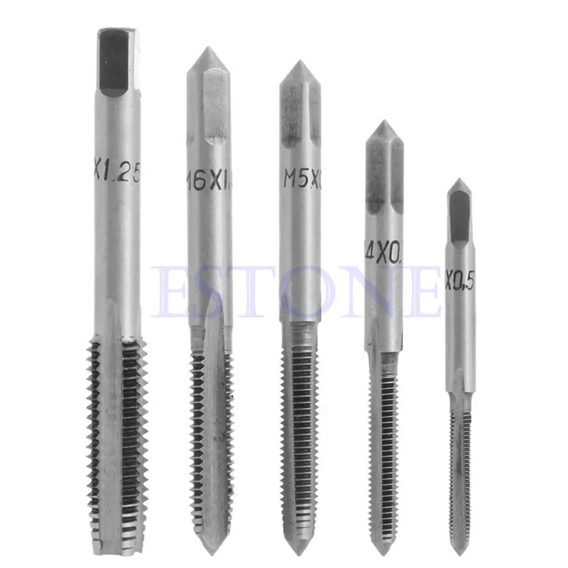 

5PCS M3 M4 M5 M6 M8 HSS Machine Hand Screw Thread Metric Plug Tap Drill Set