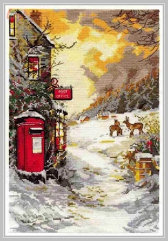 

Needlework 11CT 14CT 16CT 18CT Cross Stitch, DIY Count Cross Stitch, Embroidery Set,Christmas mailbox