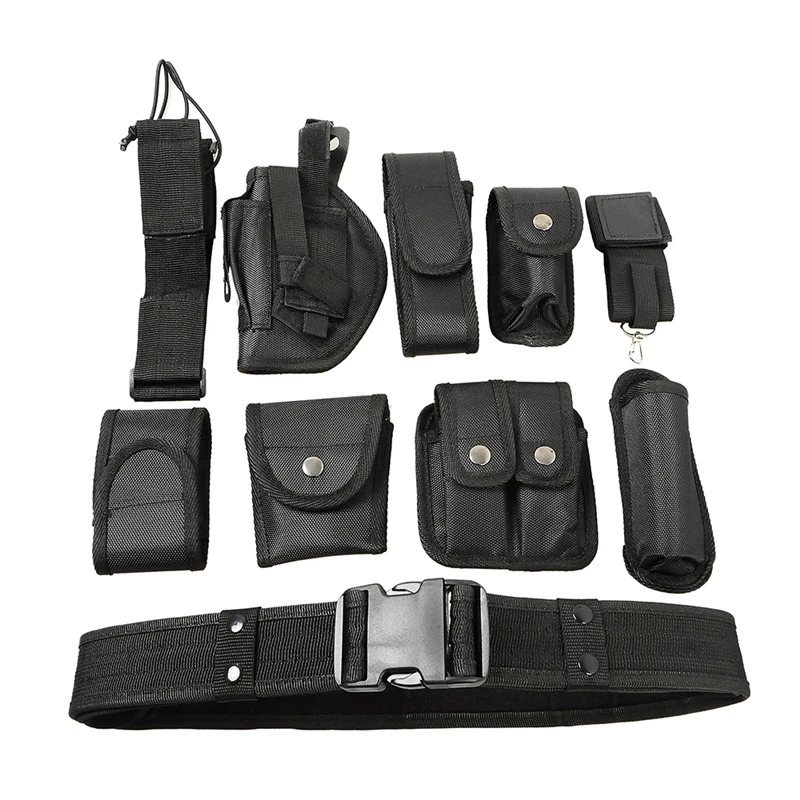 Tactical-Security-Police-Guard-Utility-Kit-Duty-Belt-10-in1-Outdoor-Multifunctional-Tactical-Nylon-Waist-Belt