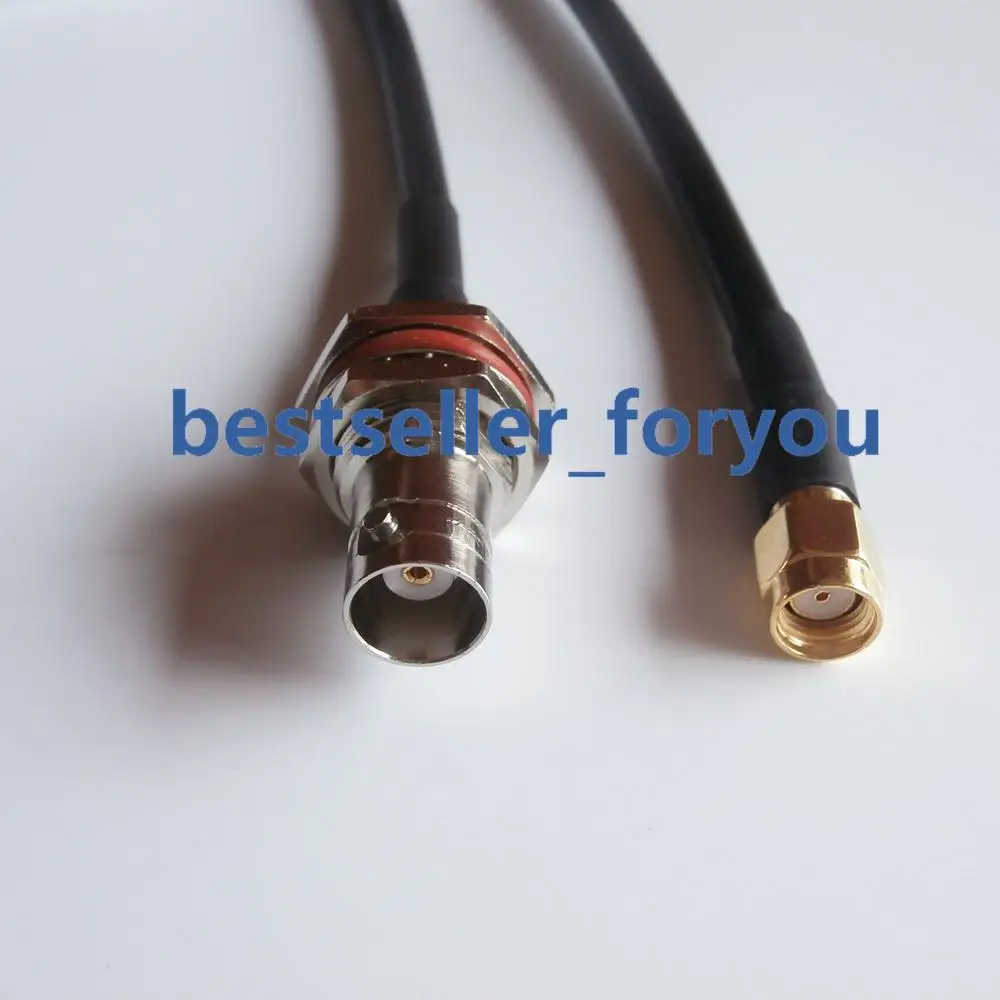 RPSMA male к BNC female nut RF coax кабель адаптер RG58 для BaoFeng 100 см|Соединители| |