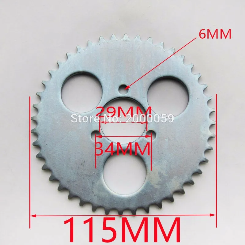 Заднее зубчатое колесо для цепи T8F 44 T 29 мм Электрический скутер 47CC 49cc грязи малыш Кроссовый велосипед ATV Quad Мини Мото