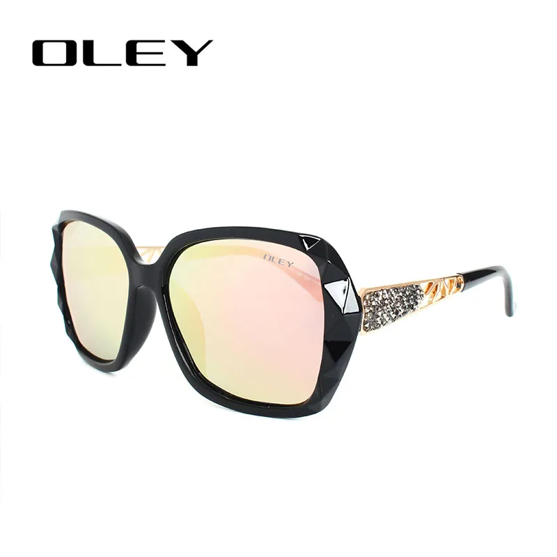 Koop OLEY Oversized Zonnebril Vrouwen Luxe Merk Ontwerp Elegante gepolariseerde Glazen Vrouwelijke Prismatische bril Oculos De Sol mulher