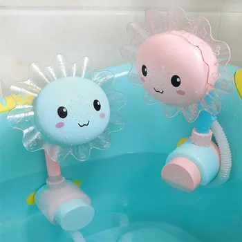 

Bath Toy Children's manual sunflower shower baby bathing water spray male girl bathroom toys Spraying Tool water-absorbing ball