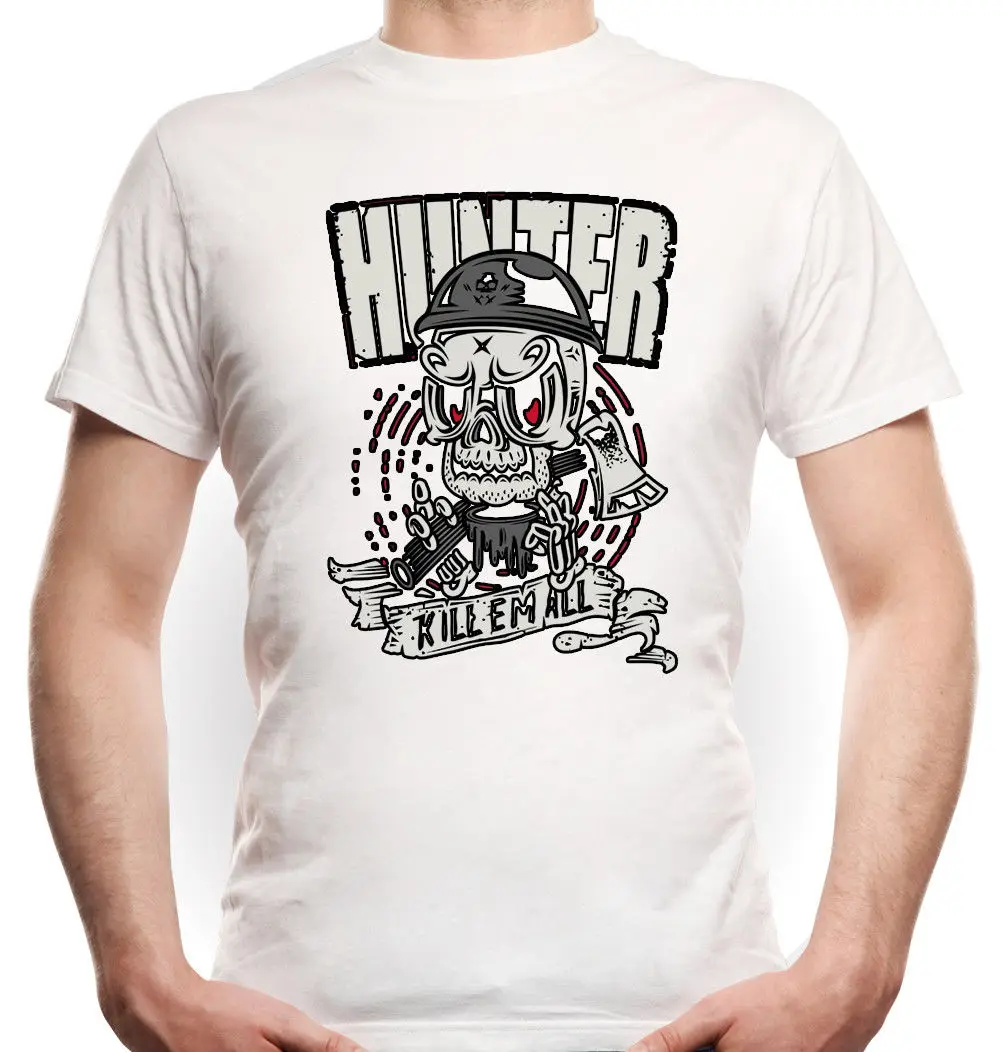 Футболка с убийей Hunter белая сертифицированная | Мужская одежда