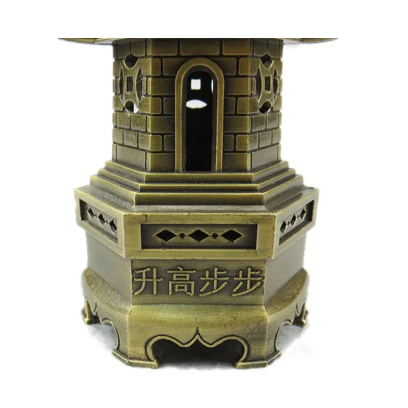 18 см Wenchang башня пагода Традиционный китайский Архитектура модель статуи сувенирный подарок украшения дома цинковый сплав ручной работы