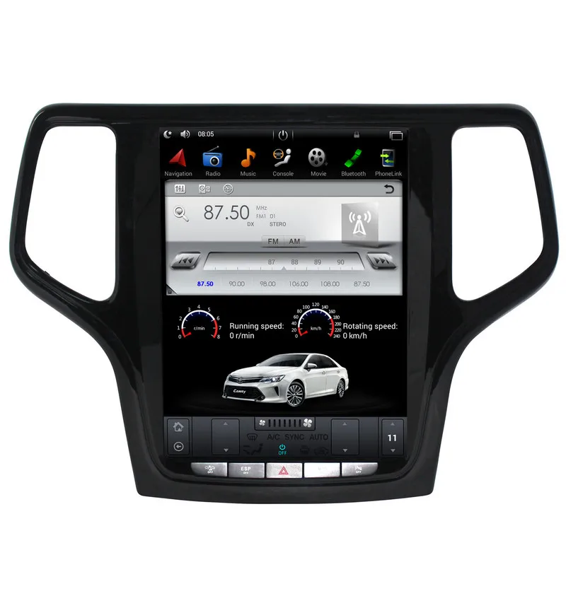 Top 10.4" Vertical Screen Android 7.1 Car Player GPS Navigation for Jeep Grand Cherokee 2014 2015 2016 with Radio BT USB Stereo 0