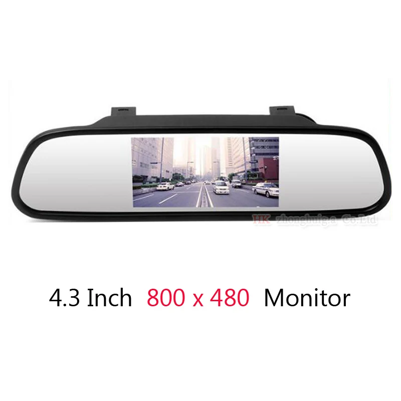 

High Resolution 4.3 inch Mirror Monitor LCD 800*480 Parking 2 Video System RCA AV1/2 Digital Universal Parking Assistance