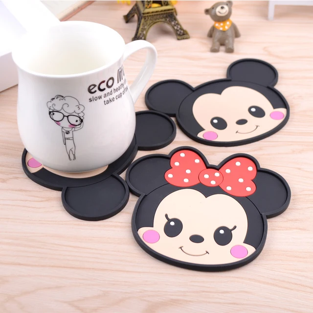 1 Pz Cartoon Mickey & Mini Silicone Anti Slip Kawaii Stuoie della Tazza Ciotola 1 Pz Cartoon Mickey & Mini Silicone Anti Slip Kawaii Stuoie della Tazza Ciotola