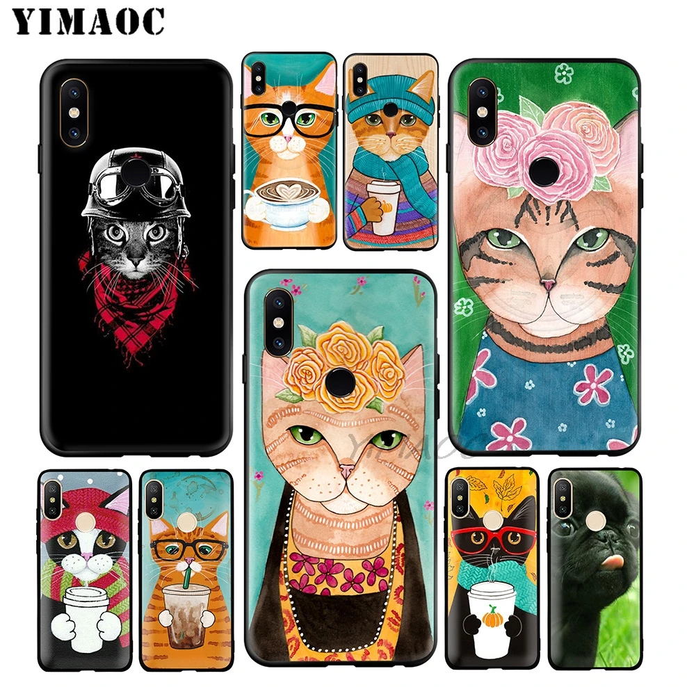 YIMAOC Cat And Coffee Pig Soft Case for Xiaomi Mi 9 9T 8 SE 6 MAX 3 A1 A2 Lite MIA1 MIA2 A3 CC9E CC9 Pro |