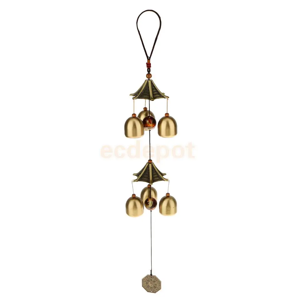 Металлические колокольчики в стиле ретро, ветряные колокольчики, ветряные колокольчики для украшения сада на открытом воздухе, подвесные украшения, подарок, китайский стиль - Цвет: 6