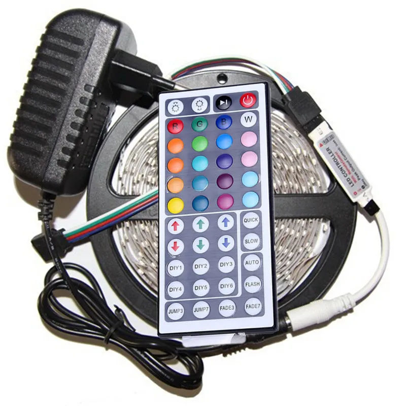 #cheap 5M LED Strip Kit No Waterproof 2835 SMD Diode Tape 12V 300 leds Flexible Colorful Ribbon With RGB Controller amp;Switching Dimmer