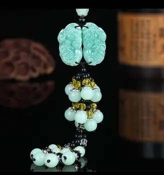 

New car pendant ancient double glazed glass rear view mirror jade crystal car interior accessories wholesale crafts