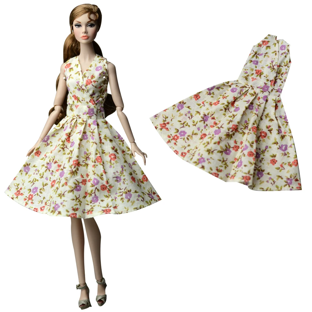

NK One Pcs Doll Small Flower Dress Handmade Colthes Skirt Party Gown For Barbie Doll Accessories For Girl's Best Gift 140A