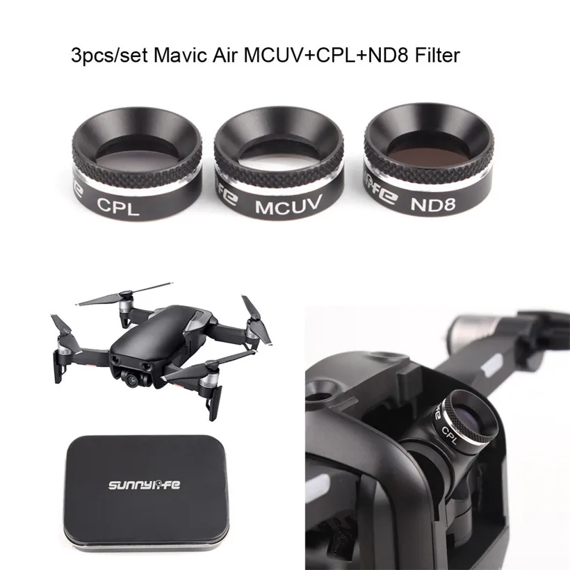 Sunnylife фильтр для объектива камеры MCUV CPL ND8 фильтр для DJI MAVIC AIR Drone аксессуары
