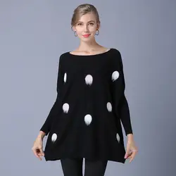 2018 новая модель вышитые свитер с длинным рукавом твердых Цвет Вязание одежда без подкладки женские пуловеры