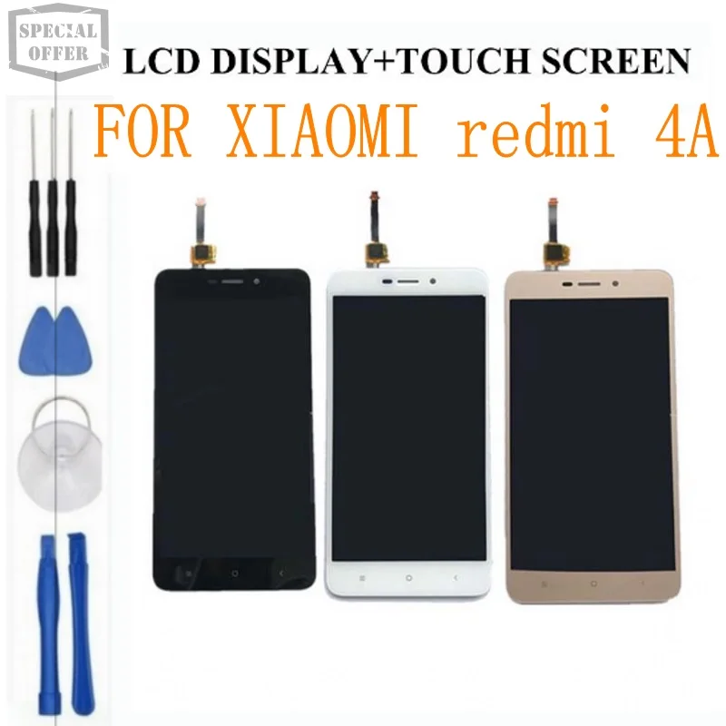 

100% tested Touch Screen Glass And LCD Display Digitizer Assembly For Xiaomi Redmi 4A Smart Phone Black White free shipping