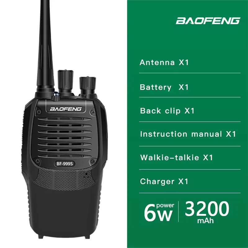 BF-999S Plus 999S Walkie Talkie 2 шт Baofeng 8 Вт/5 Вт 4200 мАч трансивер портативный двухстороннее радио обновление BF-888s - Цвет: 2