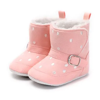 

Winter Baby Girls Cotton Buckle First Walkers Baby Boys Warm Hook and Look Boots Soft Bottom Snow Boots New