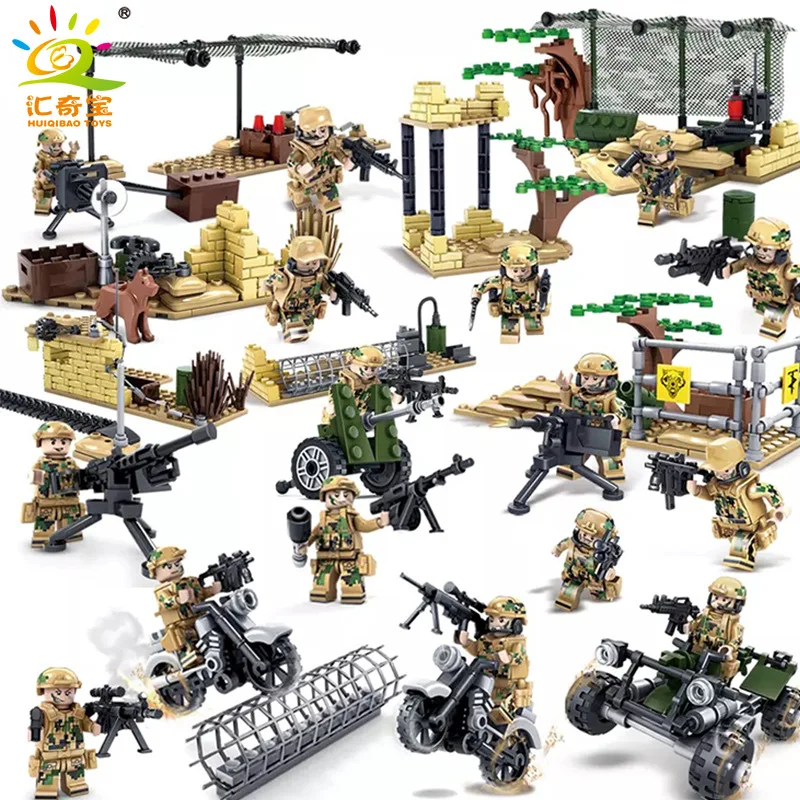 

Military Army World War Soldiers Compatible Legoed City Figures Weapon Gun Building Blocks Bricks Enlighten Children Toy for Boy