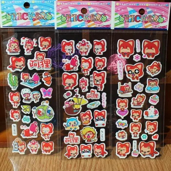 

30 sheets/lot clever fox 3D carton bubble sticker for kids birthday present, party favor gifts