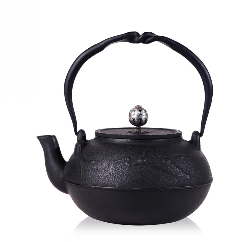 Cast Iron Crane Tea Pot No Coating Japanese Kung Fu Tea Set Handmade