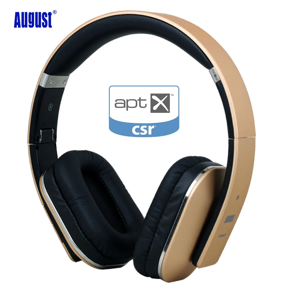August EP650 Wireless Bluetooth Headphones with Microphone 3.5mm Audio In Wired or Wireless Stereo Headset for TV, PC Smartphone
