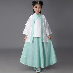 Китайский Hanfu Костюмы костюм для маленьких девочек Косплэй одежда древних школьная Униформа детей сценическое фото Studio костюм