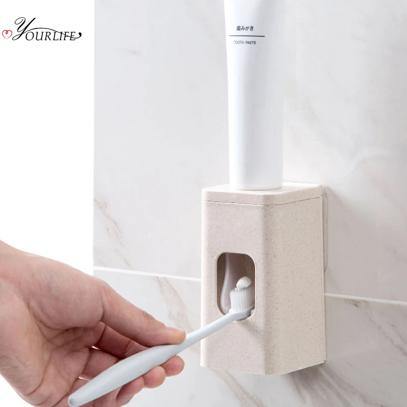 

OYOURLIFE Automatic Toothpaste Dispenser Toothpaste Squeezers Wall Mount Dust-proof Toothpaste Holder Bathroom Accessories