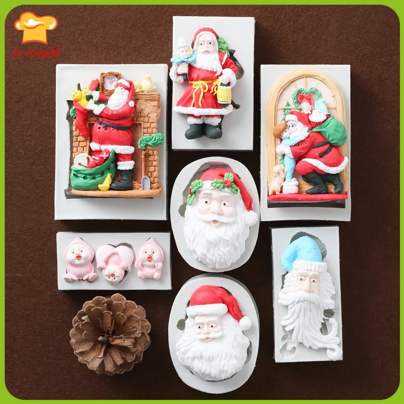 

New Christmas Fondant Silicone Mould Santa Mould Christmas Day Series Silicone Mould Christmas Mould