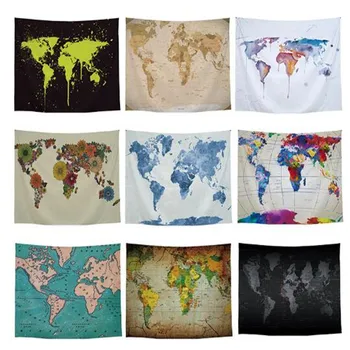 

World Map Indian Tapestry Hippie Wall Hanging Tapestries Boho Bedspread Beach Towel Yoga Mat Blanket Table Cloth