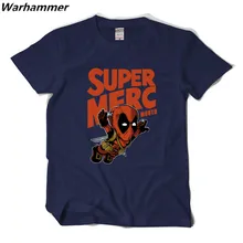 Warhammer 2017 New Arrvial DEADPOOL SUPER MERC MOUTH Men T shirt O-neck Short Sleeve EU Size Summer Tee Shirt Cotton Printed Tee