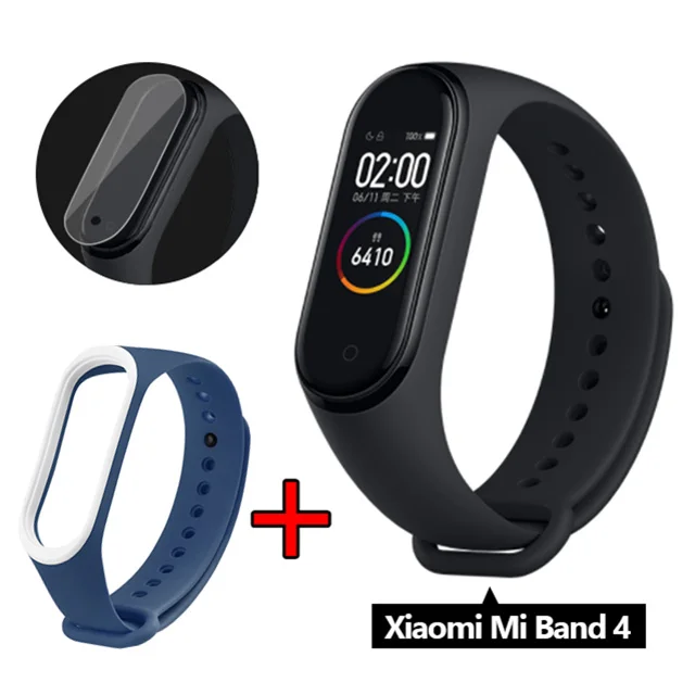 Xiaomi mi Band 4 Smart AMOLED цветной экран браслет пульсометр фитнес Bluetooth 5,0 50MSwim mi ng водонепроницаемый mi Band 4 - Цвет: Band 4 add BlueWhite