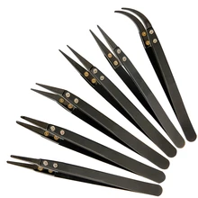 Precision Ceramic Tweezers Professional Anti-Static Heat Resistant Insulated Stainless Steel Tweezers Multitool Hand Tools